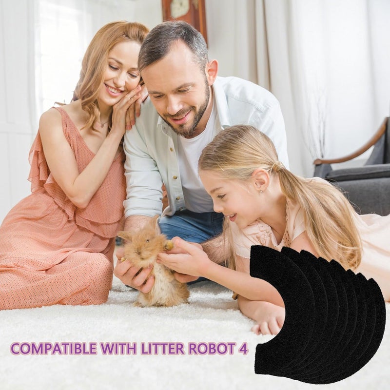 caqeaus 8 Pack Carbon Filters Compatible with Litter Robot 4, Activated Charcoal Cat Litter Box Filters Replacement to Absorb Odors Litter Box Deodorizer Controls Moisture and Keep Home Fresh - Image 3